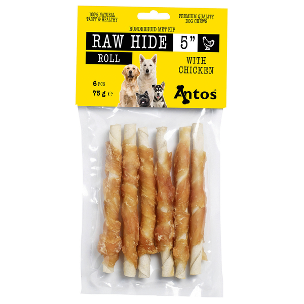 Afbeelding Antos Runderhuid Met Kip Rol Kip&Rund - Hondensnacks - 75 g door Petsplace.nl