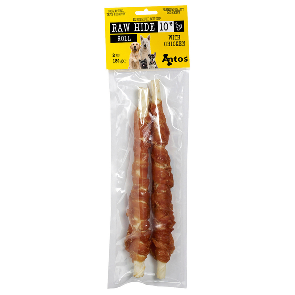Afbeelding Antos Runderhuid Met Kip Rol Kip&Rund - Hondensnacks - 130 g door Petsplace.nl