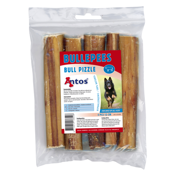 Antos Bullepees 12 cm - Hondensnacks - 5 stuks