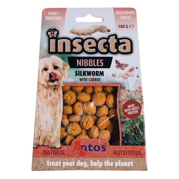 Afbeelding Antos Insecta Nibbles Zijderups Zijderups&Wortel - Hondensnacks - 100 g door Petsplace.nl