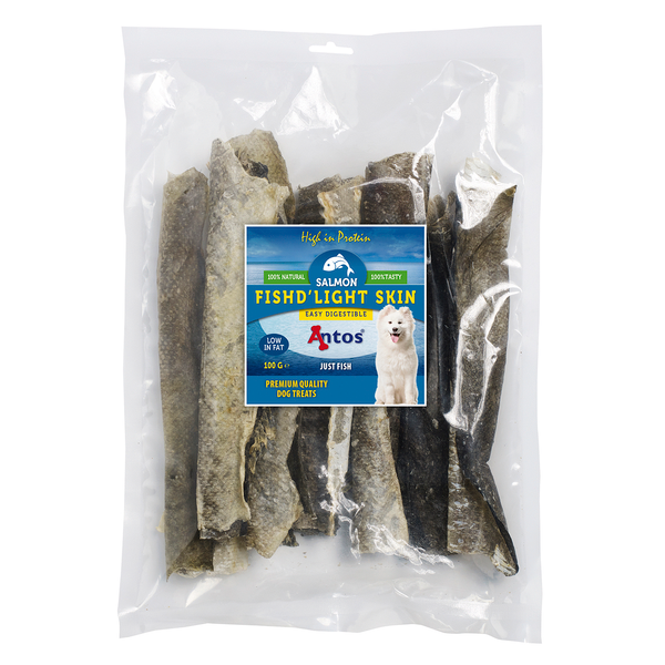 Afbeelding Antos Fish D'Light Salmon Skin - Hondensnacks - Zalm 100 g door Petsplace.nl