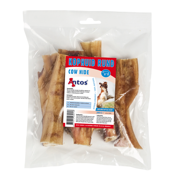 Afbeelding Antos Kophuid Rund - Hondensnacks - Rund 200 g door Petsplace.nl