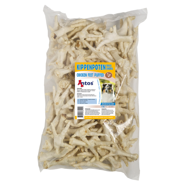 Afbeelding Antos Kippenpoten Gepoft - Hondensnacks - Kip 1 kg door Petsplace.nl