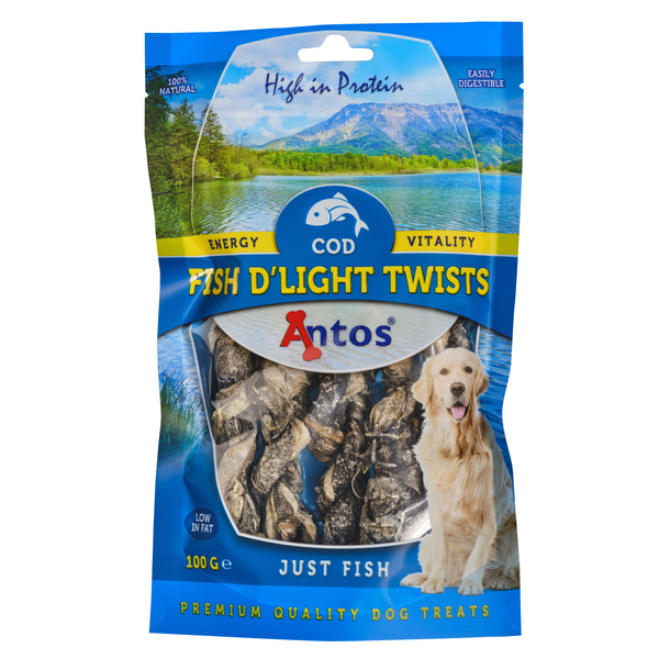 Antos Fish D'Light Twists - Hondensnacks - Vis 100 g