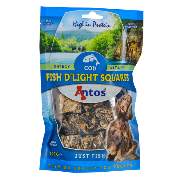 Afbeelding Antos Fish D'Light Squared - Hondensnacks - Vis 100 g door Petsplace.nl