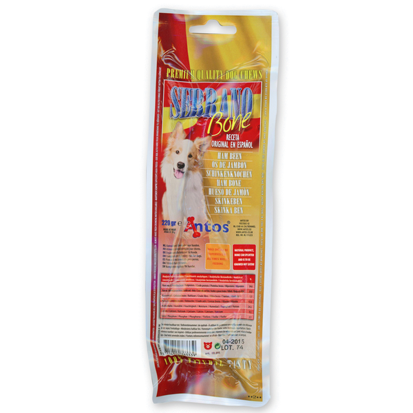 Afbeelding Antos Serrano Bone - Hondensnacks - Varken 220 g door Petsplace.nl