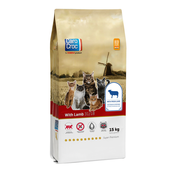 Afbeelding Carocroc 31/18 with Lamb kattenvoer 15 kg door Petsplace.nl