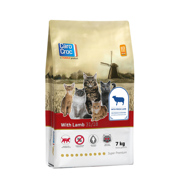 Afbeelding Carocroc 31/18 with Lamb kattenvoer 7 kg door Petsplace.nl