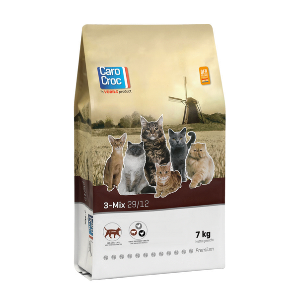 Afbeelding Carocroc 29/12 - 3 Mix kattenvoer 7 kg door Petsplace.nl