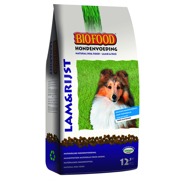 Afbeelding Biofood Lam & Rijst hondenvoer 12.5 kg door Petsplace.nl