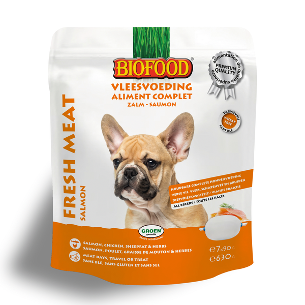 Afbeelding Biofood Vleesvoeding Zalm hondenvoer Per verpakking door Petsplace.nl