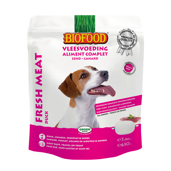 Afbeelding Biofood Vleesvoeding Eend hondenvoer Per verpakking door Petsplace.nl