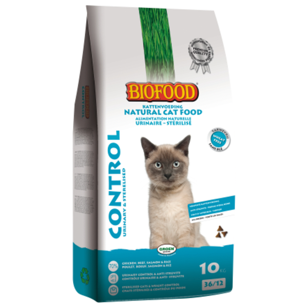 Afbeelding Biofood Control Urinary & Sterilised kattenvoer 10 kg door Petsplace.nl