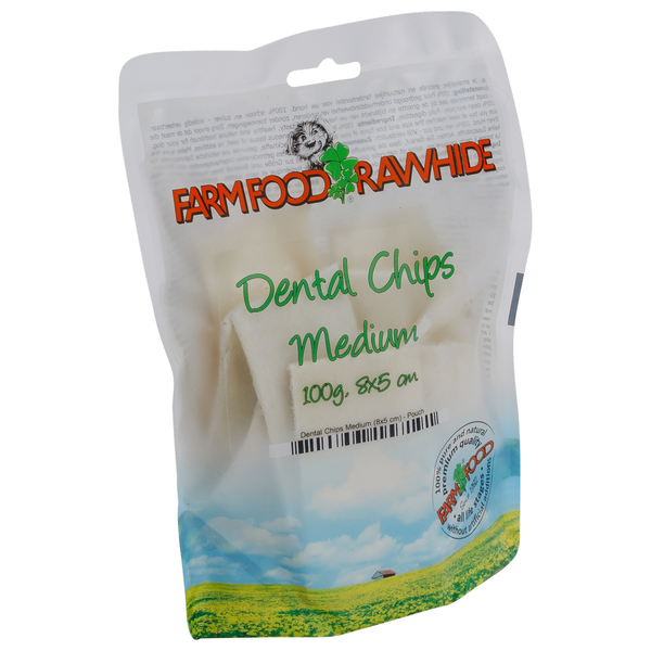 Farm Food Rawhide Dental Chips - Hondensnacks - Rund 4 x 8 cm 100 g Wit