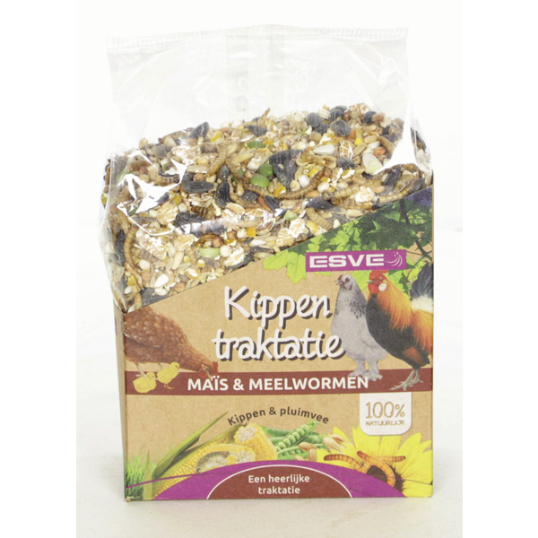 Afbeelding Esve Kippentraktatie - Kippenvoer - Mais Meelwormen 375 g door Petsplace.nl