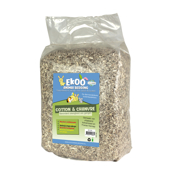 Afbeelding Ekoo Bedding Cotton & Chanvre - Bodembedekking - 35 l door Petsplace.nl