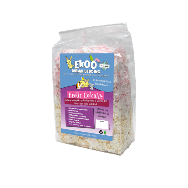 Afbeelding Ekoo Bedding Exotic Colours & Teabags 3 liter Bodembedekking knaagdier door Petsplace.nl