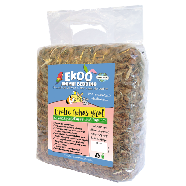 Ekoo Animal Bedding Exotic Kokos Grof - 25 L