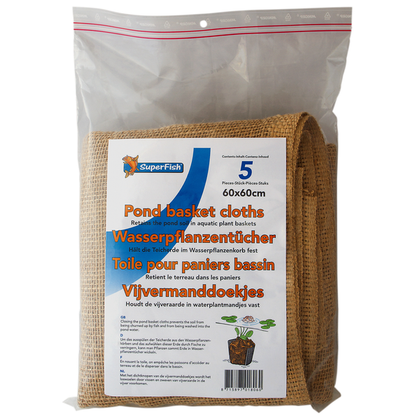 Afbeelding Superfish Jute Vijverdoek - Kweekbenodigdheden - 60x60 cm 5 stuks door Petsplace.nl