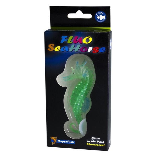 Afbeelding Superfish Fluo Seahorse 18x8x2.5 cm - Aquarium - Ornament - Groen door Petsplace.nl