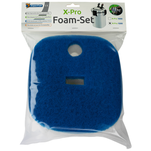 Afbeelding Superfish X Pro 1500 Schuimset - Filtermateriaal - Blauw Wit 3 stuks door Petsplace.nl