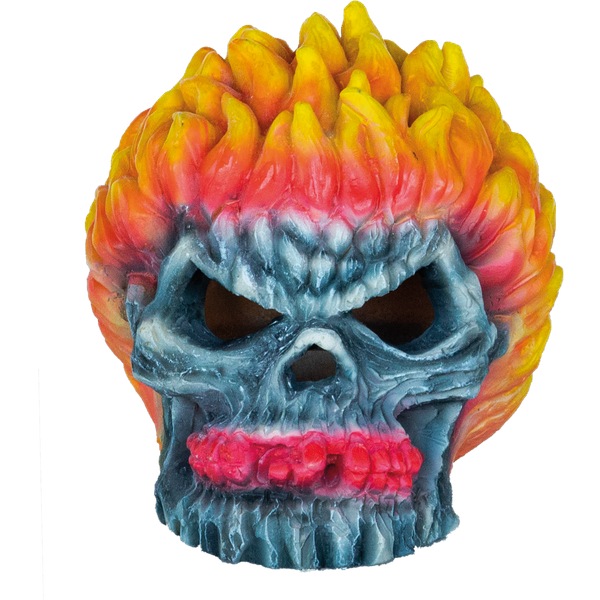 Afbeelding Superfish Deco Led Monster Fire Skull - Aquarium - Ornament - 12x9x11 cm Grijs door Petsplace.nl