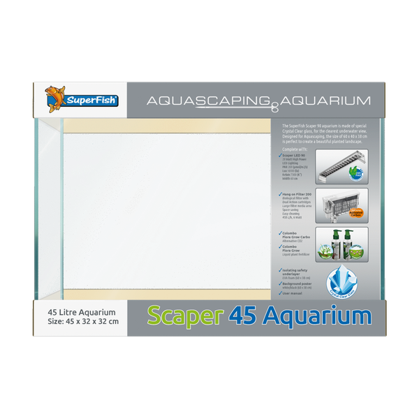 Afbeelding Superfish Scaper 45 - Aquaria - 45x32x32 cm 45 l Transparant door Petsplace.nl