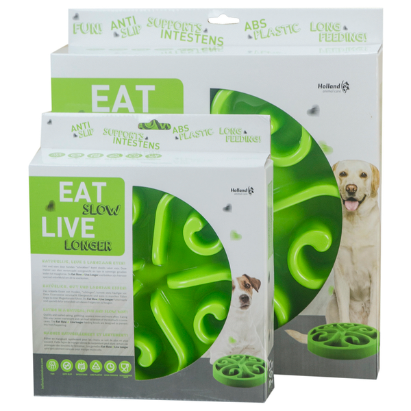 Afbeelding Eat Slow Live Longer Feeder - Groen door Petsplace.nl