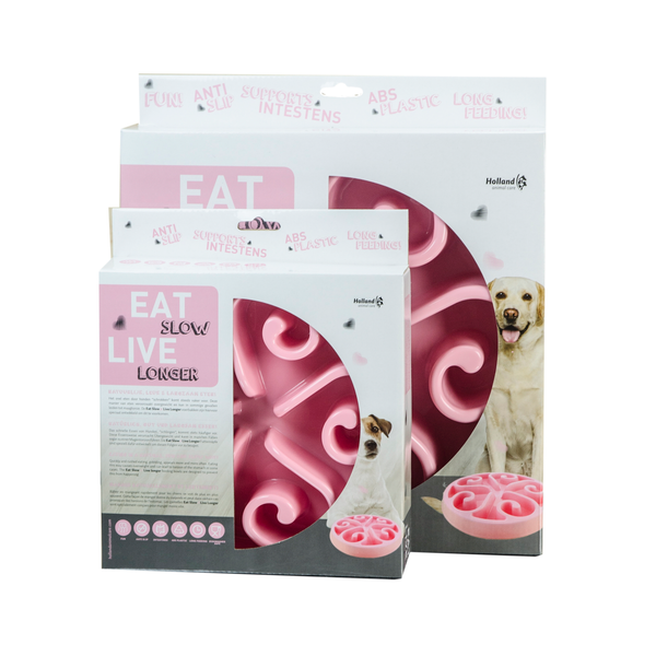 Afbeelding EAT SLOW FEEDER ROZE SM 00001 door Petsplace.nl