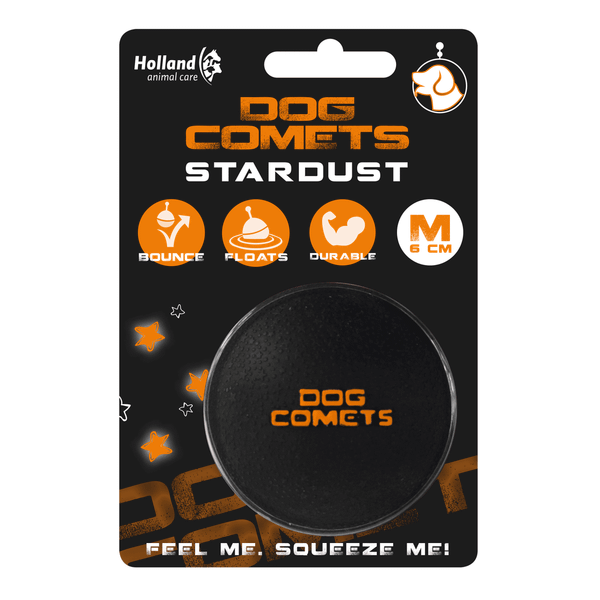 Afbeelding Dog Comets Ball Stardust - Zwart / Oranje door Petsplace.nl