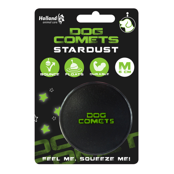 Dog Comets Ball Stardust - Zwart / Groen