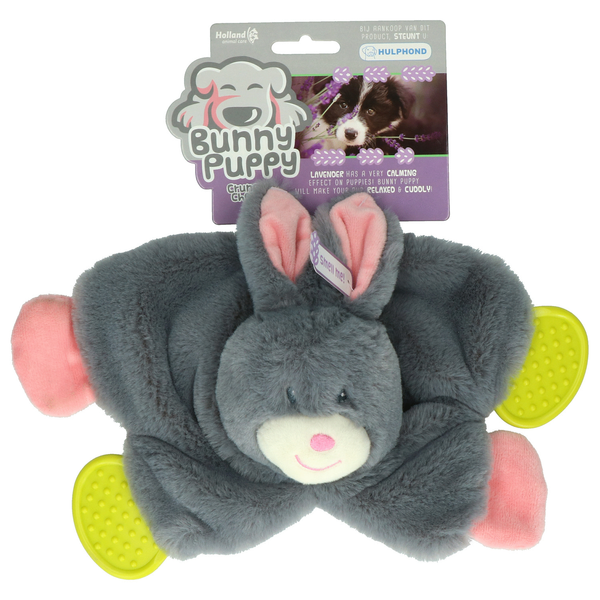 Afbeelding Bunny Puppy Crunchy Chew - Hondenspeelgoed - 33x23x5 cm Grijs Roze door Petsplace.nl