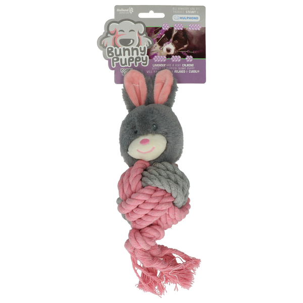 Bunny Puppy Ropey Ball - Hondenspeelgoed - 38x13x9 cm Grijs Roze