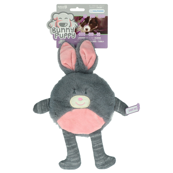 Afbeelding Bunny Puppy Flat Rabbit - Hondenspeelgoed - 35x17x3 cm Grijs Roze door Petsplace.nl