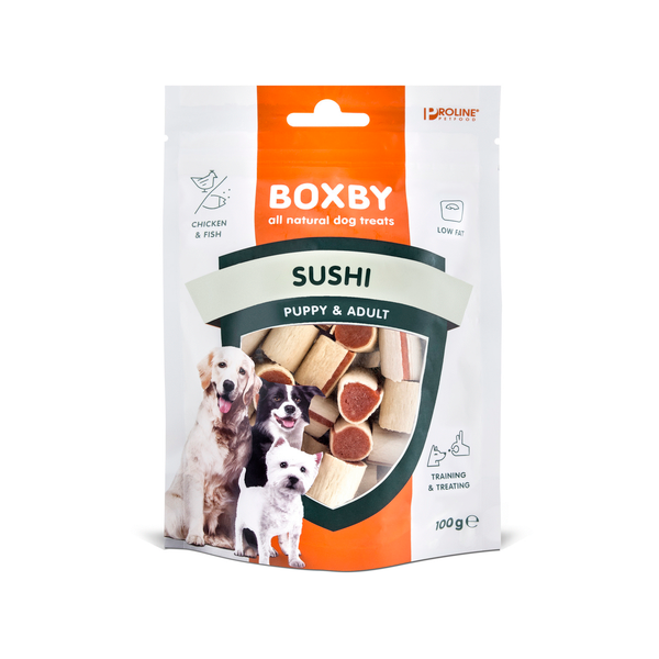 Afbeelding Boxby for dogs Original Sushi 100 gram door Petsplace.nl