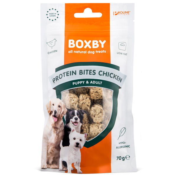 Afbeelding Boxby Protein Bites Kip - 70 gram door Petsplace.nl