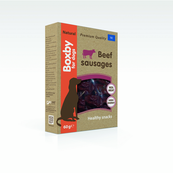 Proline Boxby Beef Sausages - Hondensnacks - Rund 60 g