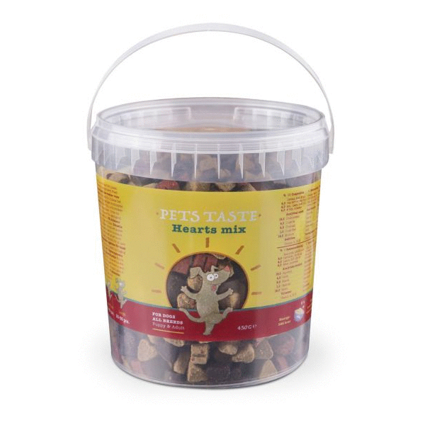 Afbeelding Pets Taste Hearts Mix Kip&Rund&Lam - Hondensnacks - 140 g door Petsplace.nl