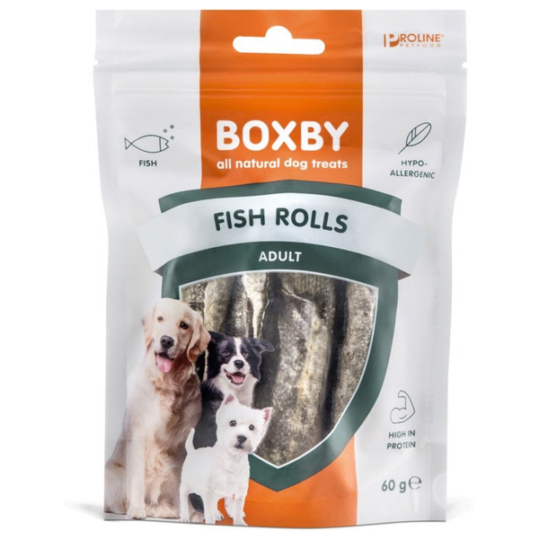 Boxby Fish Rolls Hondensnacks Vis 60 g