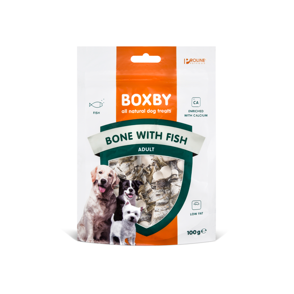 Afbeelding Boxby Bone With Fish Vis - Hondensnacks - 100 g door Petsplace.nl