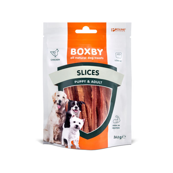 Boxby Slices - Hondensnacks - Kip 360 g Valuepack