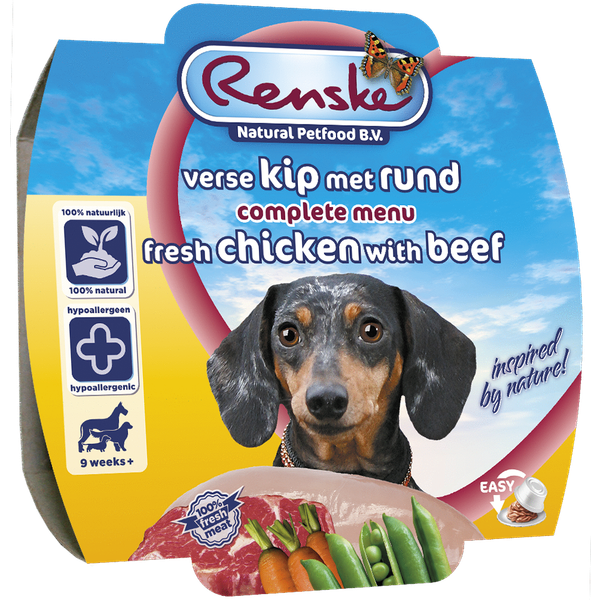 Renske Hond Vers Kip & Rund 100 gram Per 8