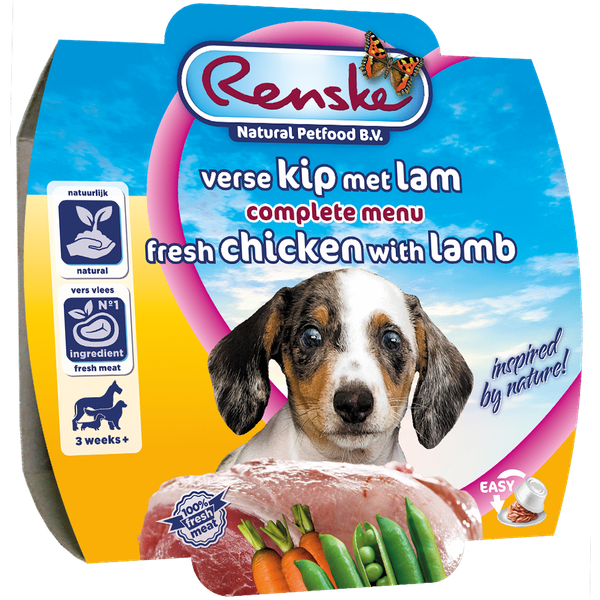 Renske Verse Kip met Lam Puppy 100 gram hondenvoer Per 8