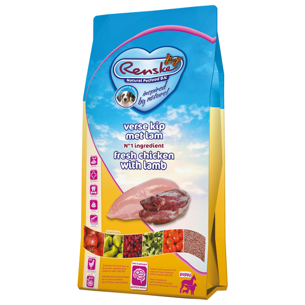 Afbeelding Renske Super Premium Puppy Kip & Lam hondenvoer 2 kg door Petsplace.nl