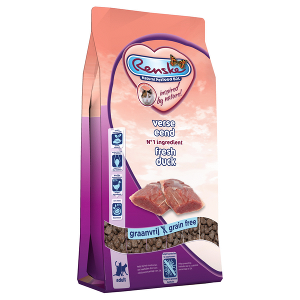 Afbeelding Renske Kat Super Premium Adult Verse Eend 6 kg door Petsplace.nl