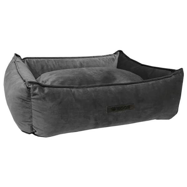 Wooff Mand Cocoon Velours Donkergrijs - Hondenmand - Medium