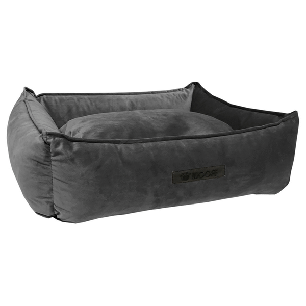 Wooff Mand Cocoon Velours Donkergrijs - Hondenmand - Small