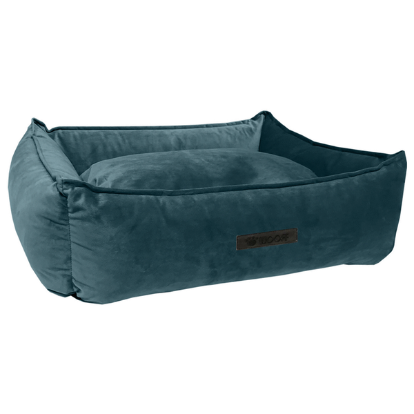 Afbeelding Wooff Mand Cocoon Velours Petrol - Hondenmand - Medium door Petsplace.nl