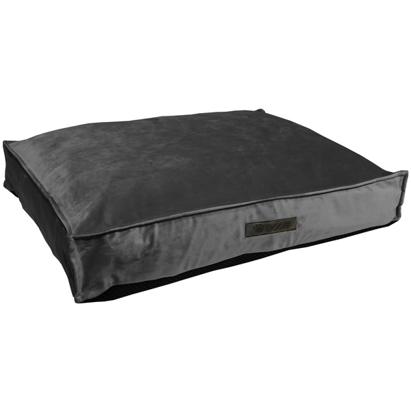 Afbeelding Wooff Matraskussen Uni Velours Antraciet - Hondenmatras - 70x110x15 cm door Petsplace.nl