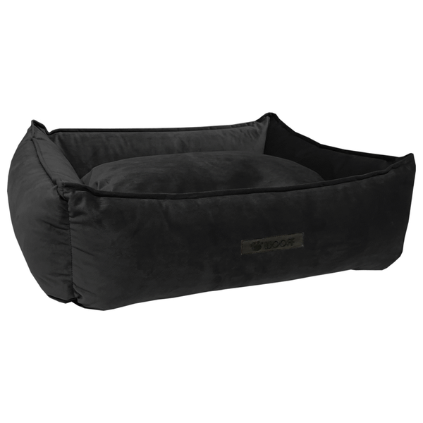 Afbeelding Wooff Mand Cocoon Velours Zwart - Hondenmand - M door Petsplace.nl